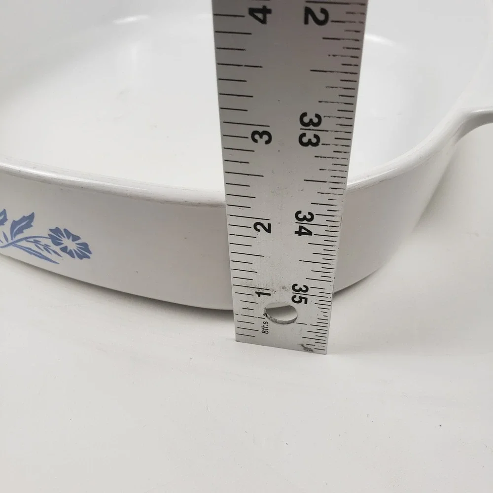 Vintage Corning Ware Blue Cornflower 10 Inch Square Casserole Dish P-10-B White